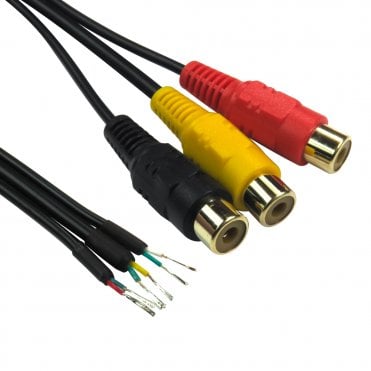 0.25m Three RCA to Free Ends Cables