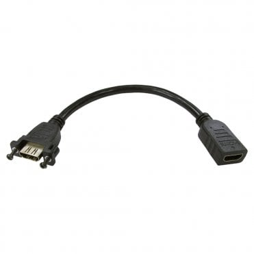 0.2m HS/E HDMI Stub F-F (Black Screws)