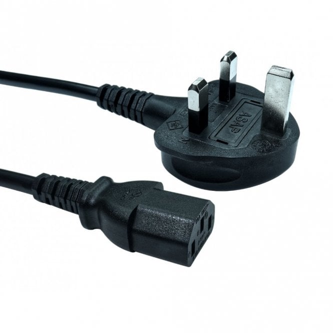 1.8m UK Plug - IEC C13 Black Power Cable