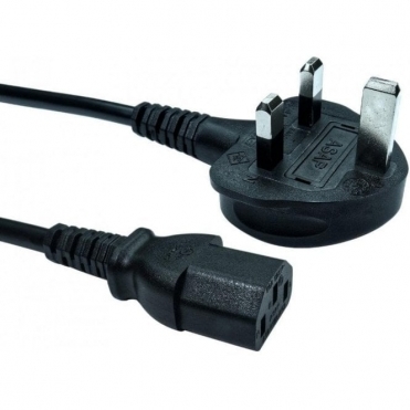 1.8m UK Plug - IEC C13 Black Power Cable