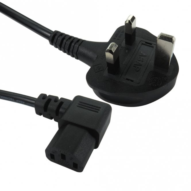 1.8m UK Plug to Right Angled C13 Mains Lead