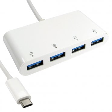15cm Leaded USB Type C (M) to 4x USB3.0 Type A (F) Hub