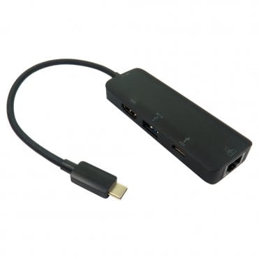 15cm Leaded USB Type-C to HDMI, USB & Gigabit Adapter