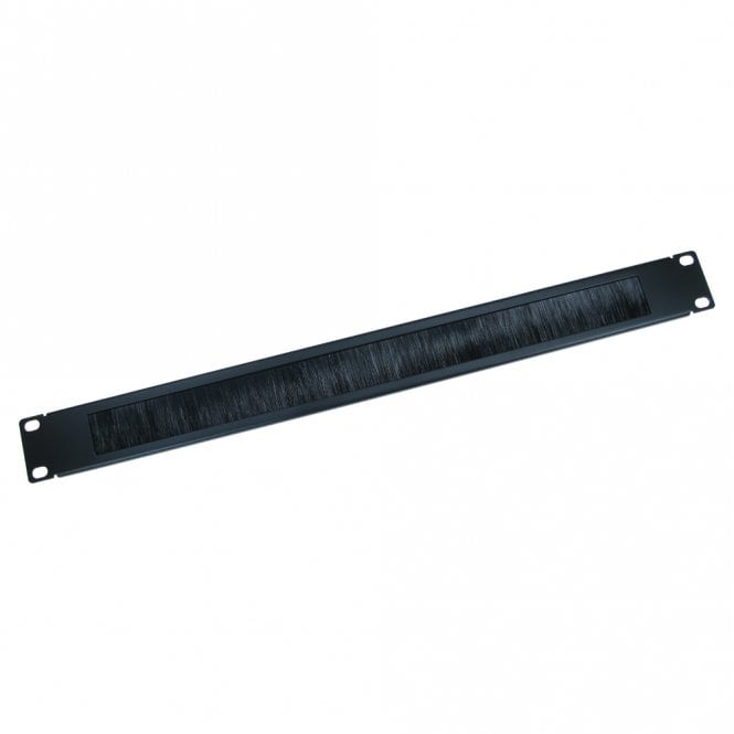 19 Inch Rack Mount Black Brush Plate - 1u