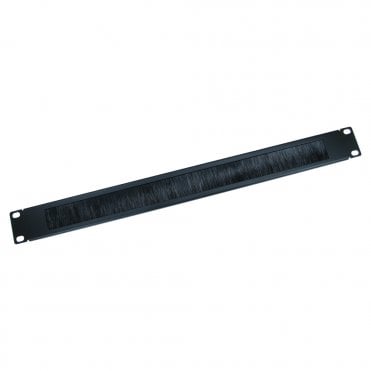 19 Inch Rack Mount Black Brush Plate - 1u