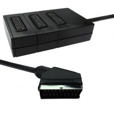 3 Way SCART Splitter Box