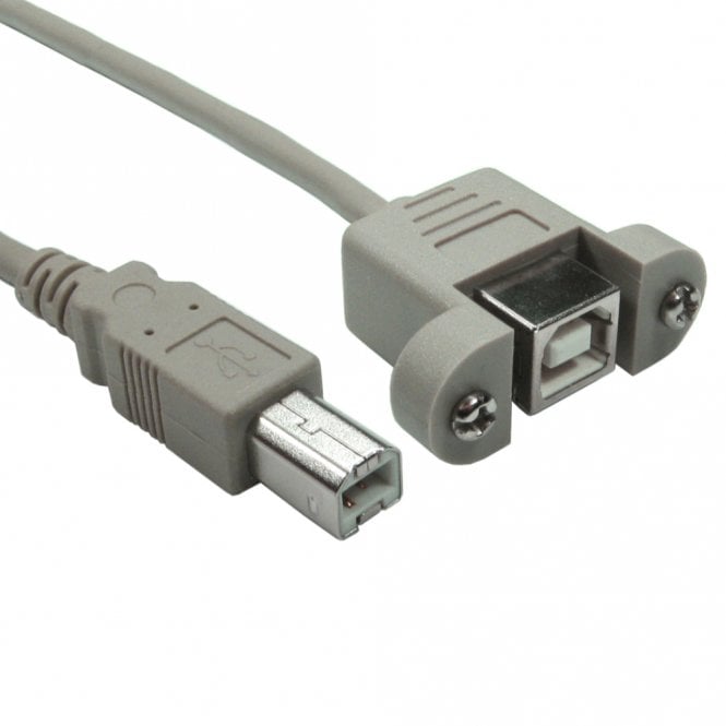 3mr USB 2.0 Type B Male to Type B Female Panel Mount Cable