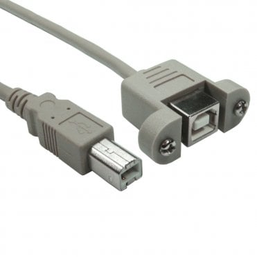 3mr USB 2.0 Type B Male to Type B Female Panel Mount Cable