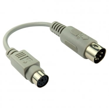 6 Pin Mini-DIN to 5 Pin DIN Cable Keyboard Adapter