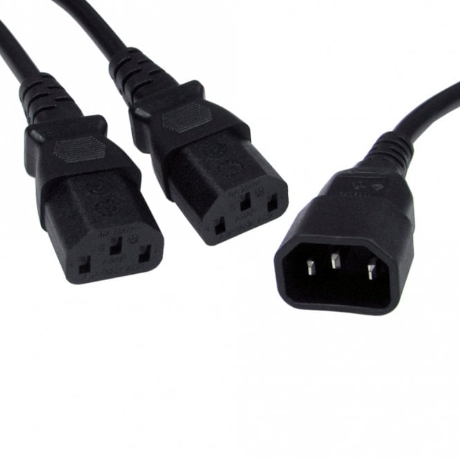 C14 to 2x C13 Power Splitter Cable