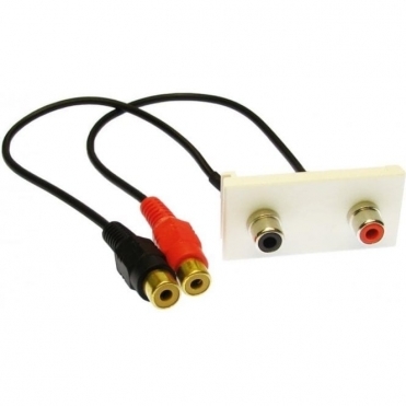 Faceplate Module with Black/Red RCA Stubs