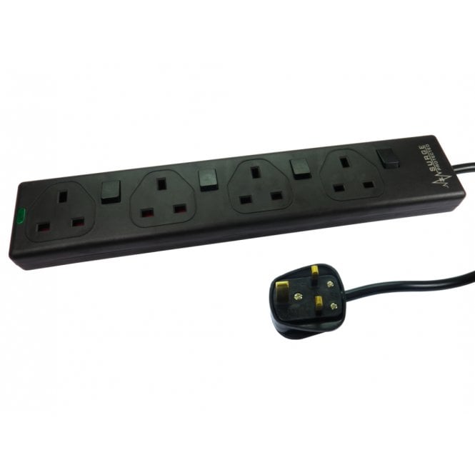 Individually Switched UK Power Extension - Black