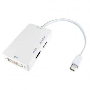Mini DisplayPort to HDMI, DVI, DP Leaded Adapter