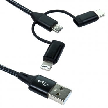 1.2m 3-in-1 USB Charging Cable