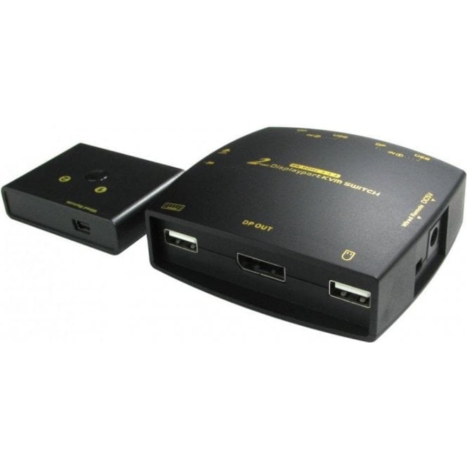NEWlink 2 Port DisplayPort KVM Switch 4K@60Hz w/Cables & Remote Control