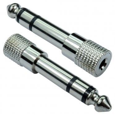 Nickel 6.35mm (Male) to 3.5mm (Female) Stereo Adapter
