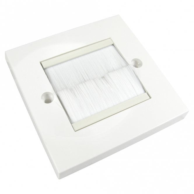 Single Gang White Brush Plate