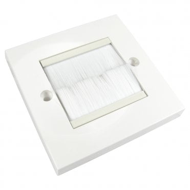 Single Gang White Brush Plate