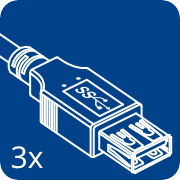 3x USB 3.x Type A (Female)
