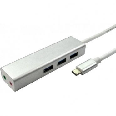 USB Type C to USB 3.0 3port hub + 2.1CH sound