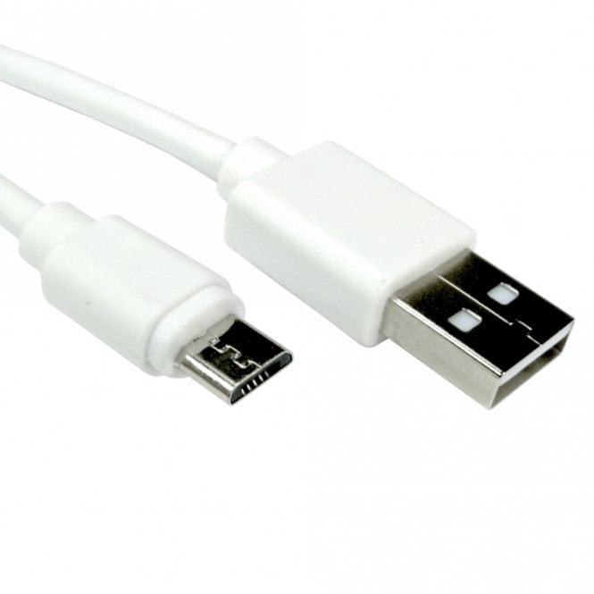 USB2.0 Type A (M) to Micro B (M) Cable - White