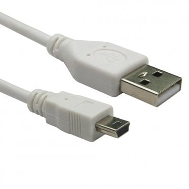 USB2.0 Type A (M) to Mini B (M) Cable - White