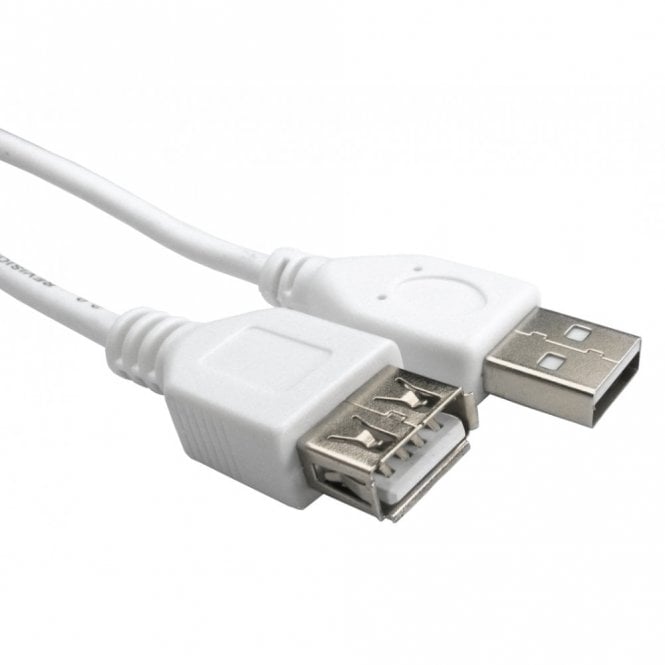USB2.0 Type A (M) to Type A (F) Extension Cable - White